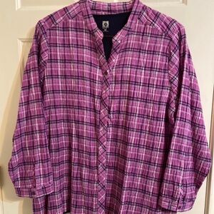 Buttondown shirt in purple plaid